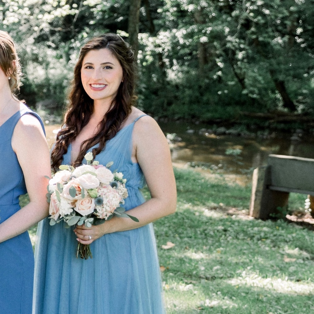 Revelry Alma tulle dress in French Blue size 6 ALTERED FOR PREGNANCY
